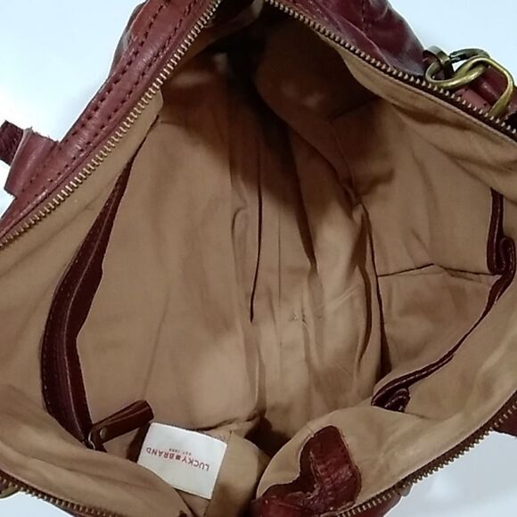 VINTAGE LARGE LUCKY BRAND EST 1990 100% LEATHER KOOBA BROWN .*5 UNISEX - Picture 12 of 16